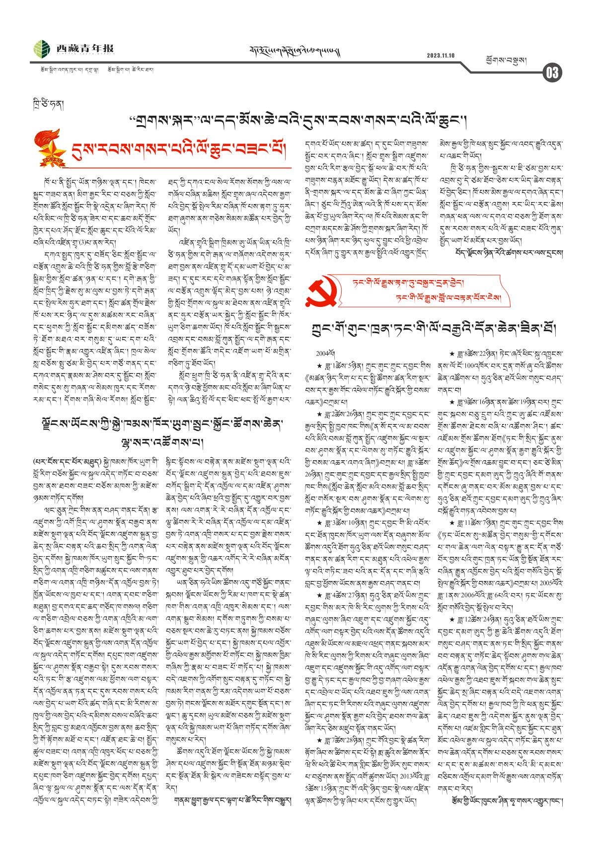 西藏青年报藏文版ཕྱོགས་བསྡུས།