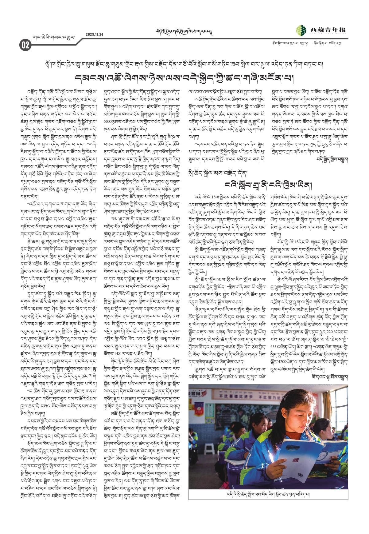 西藏青年报藏文版གལ་ཆེའི་གསར་འགྱུར།
