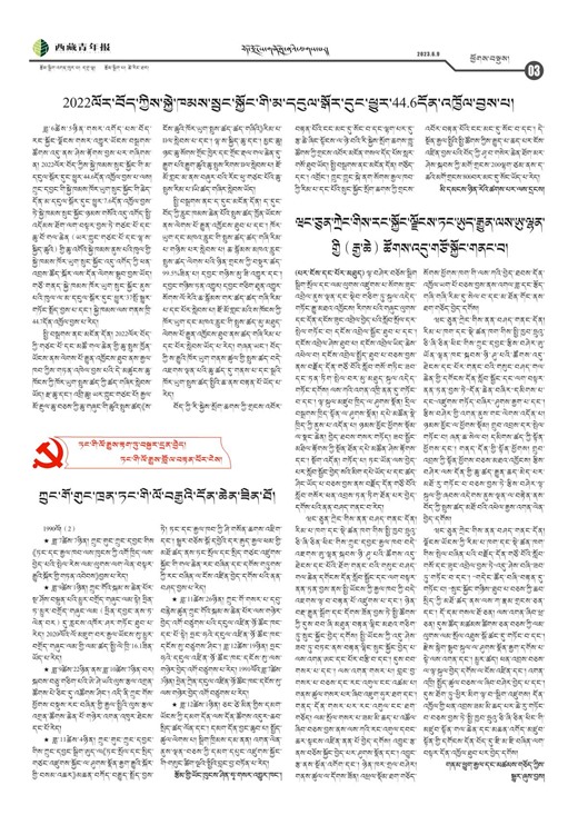 西藏青年报藏文版ཕྱོགས་བསྡུས།