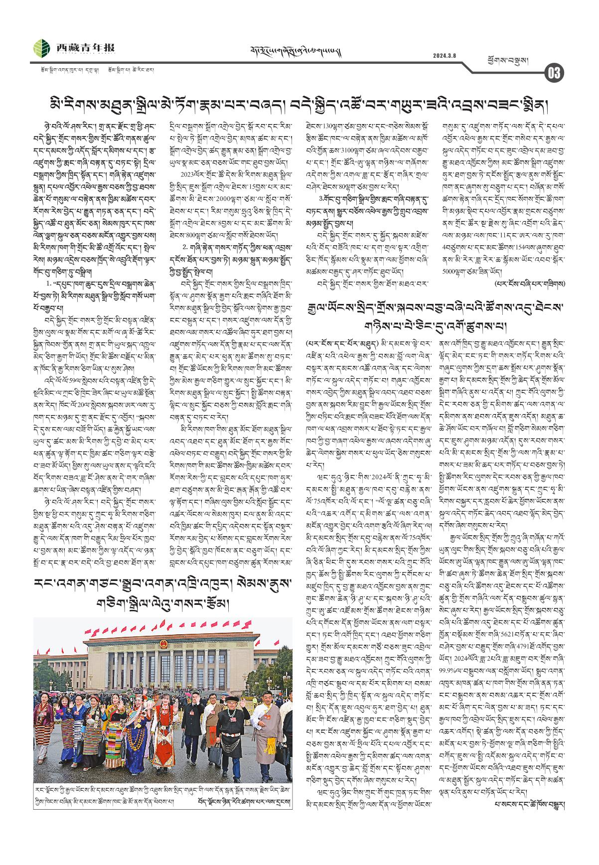 西藏青年报藏文版ཕྱོགས་བསྡུས།