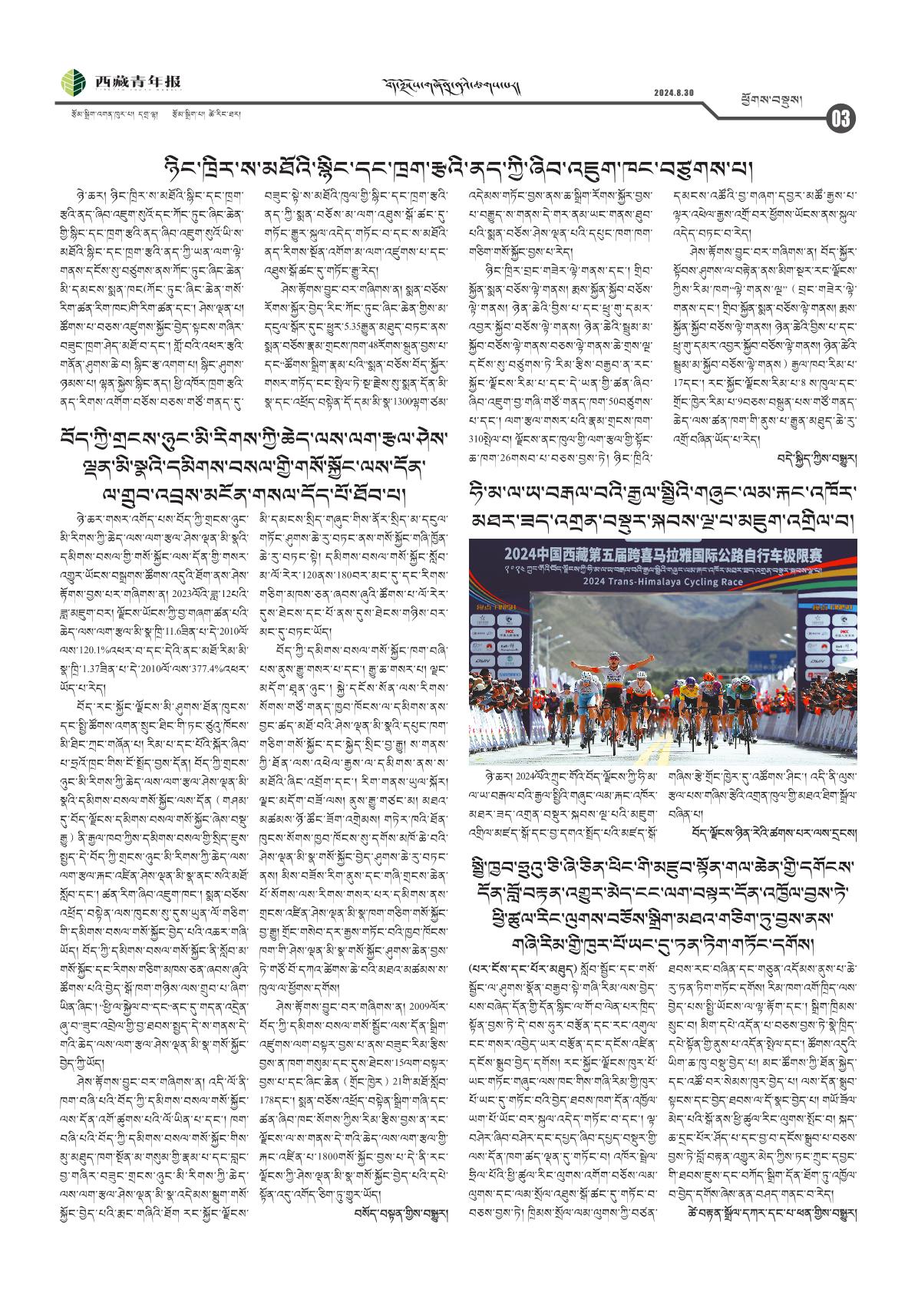 西藏青年报藏文版ཕྱོགས་བསྡུས།