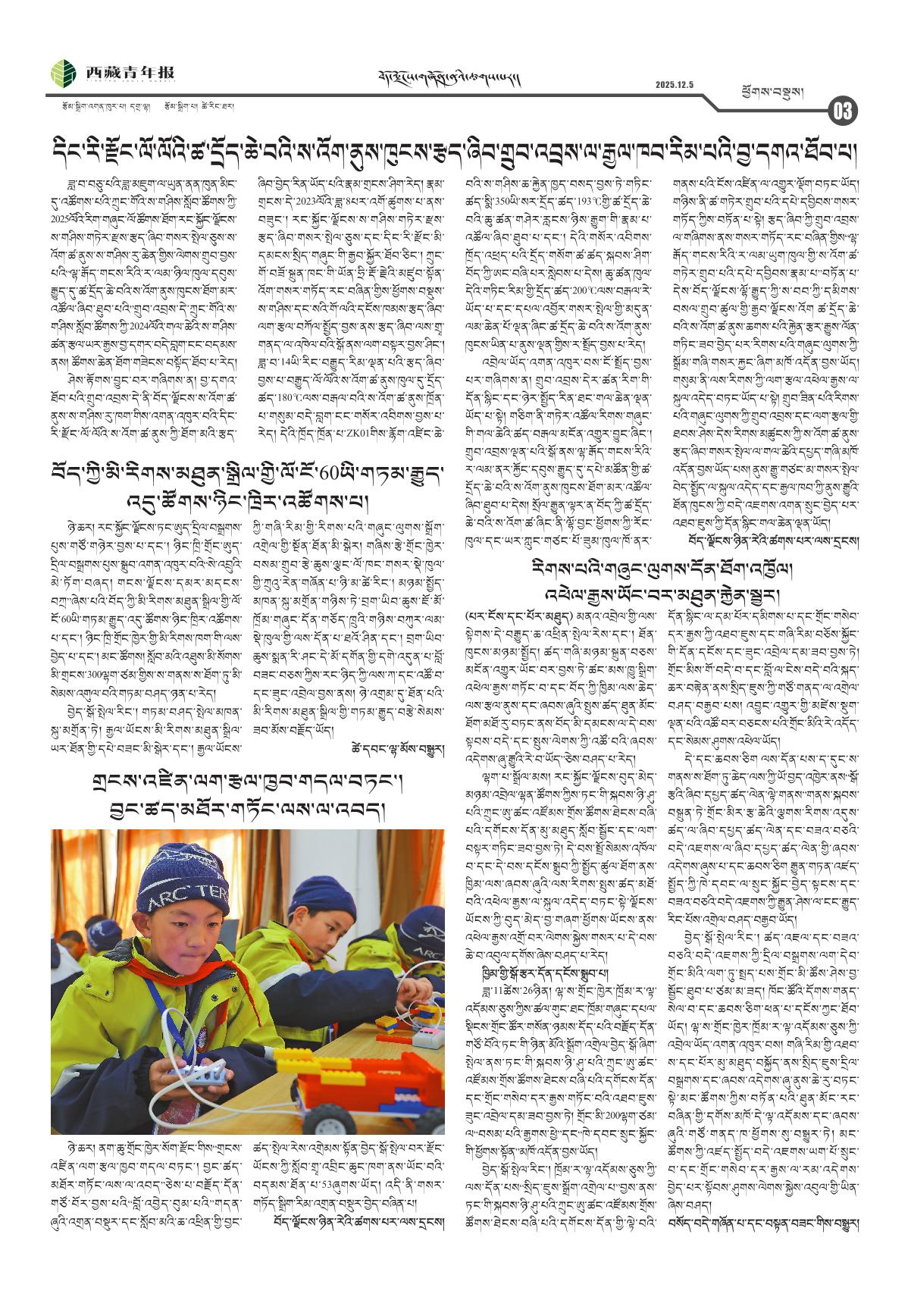 西藏青年报藏文版ཕྱོགས་བསྡུས།