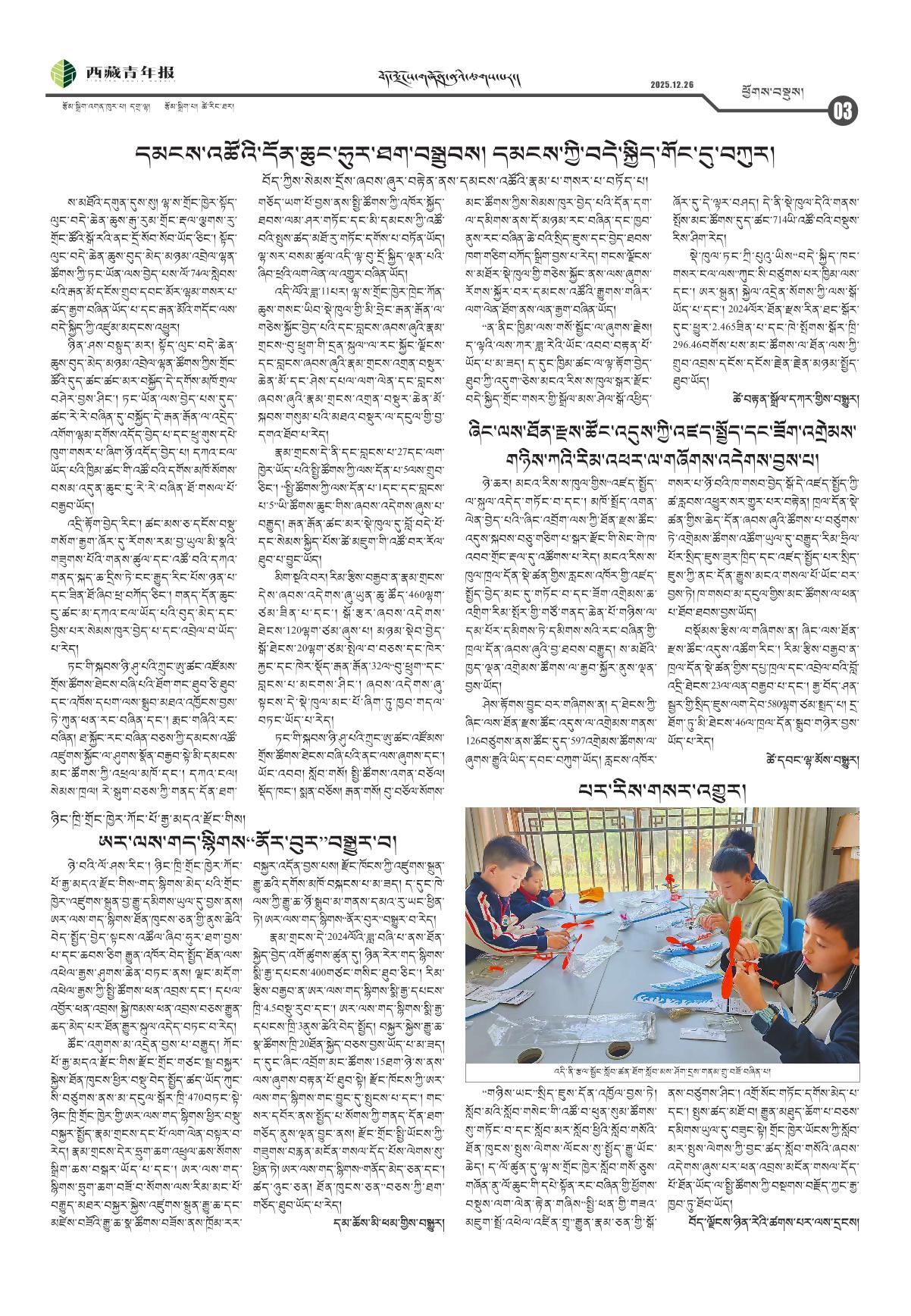 西藏青年报藏文版ཕྱོགས་བསྡུས།