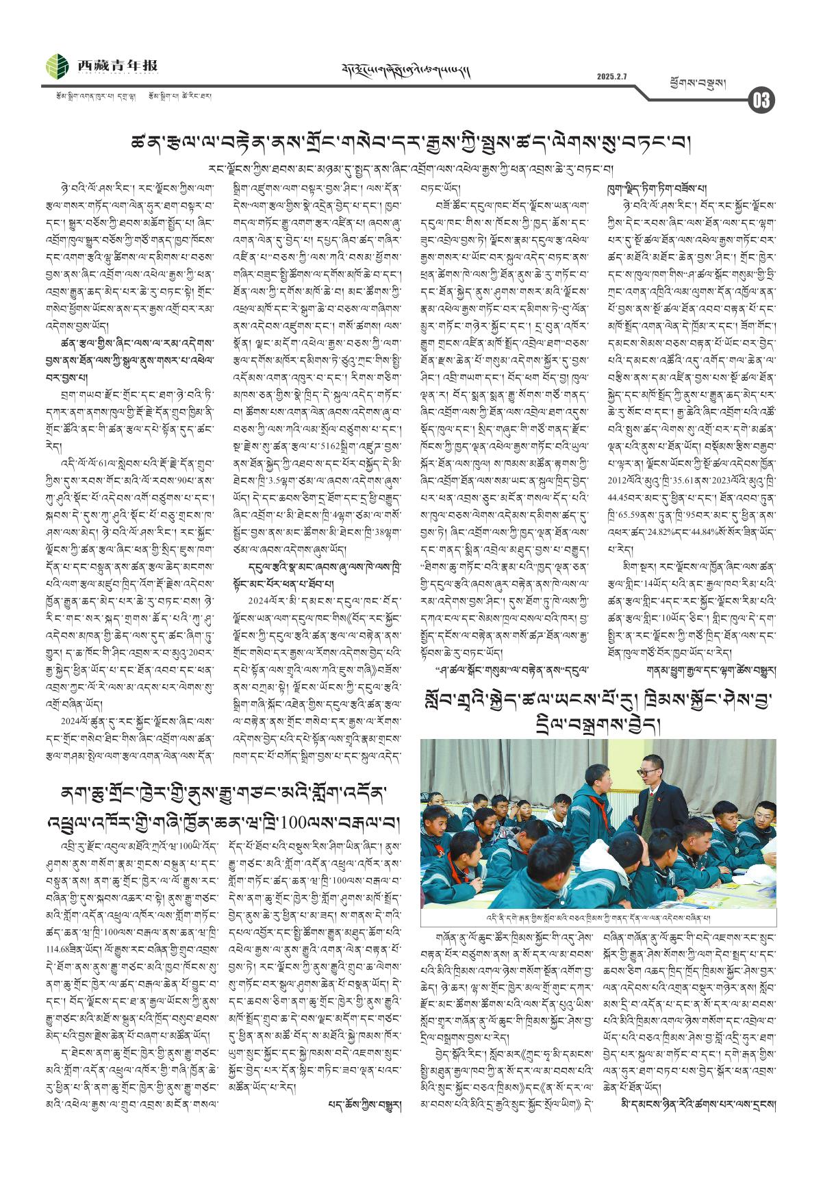 西藏青年报藏文版ཕྱོགས་བསྡུས།